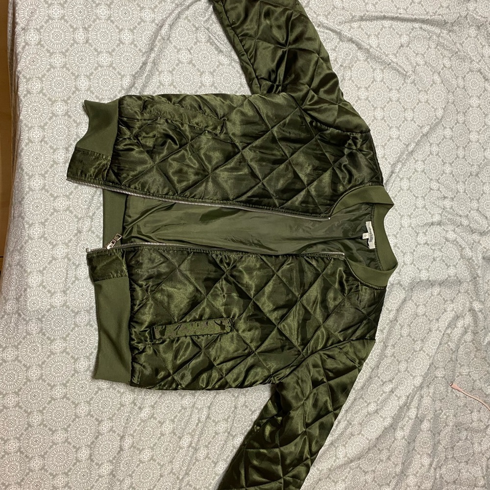 Olive green bomber jacket